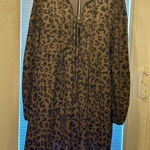 SHEIN Leopard Print Brown Women's Dress Size Large